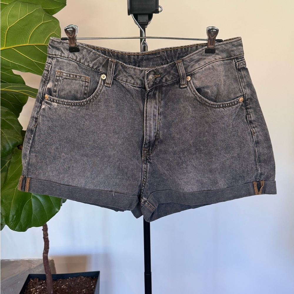 H&M Washed Black Denim Jean Shorts